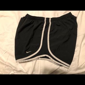 Large Black and White Nike DRI-Fit Shorts